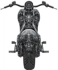 Sticker - A stylized motorcycle design featuring intricate patterns and a unique aesthetic.