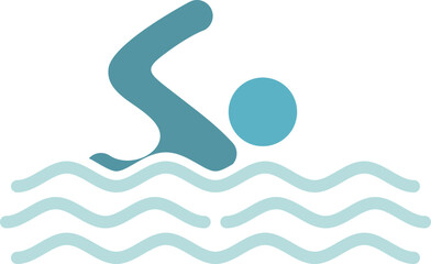 Wall Mural - Swimming Logo Icon Element