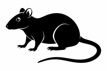 Wall Mural - rat silhouette, Mouse silhouette vector, rat icon