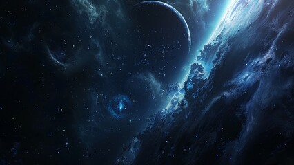 Wall Mural - a breathtaking view of a distant galaxy with swirling arms and a bright core.