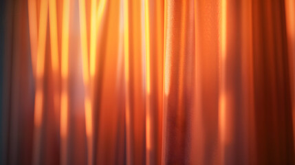 Wall Mural - Soft, diffuse lighting across a curtain, warm tones