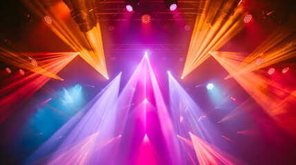 Wall Mural - Stage lights creating a kaleidoscope effect