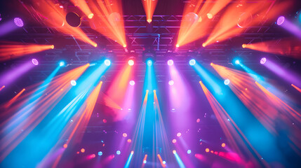 Wall Mural - Stage lights creating a kaleidoscope effect