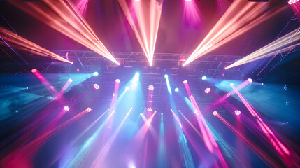 Wall Mural - Stage lights creating a kaleidoscope effect