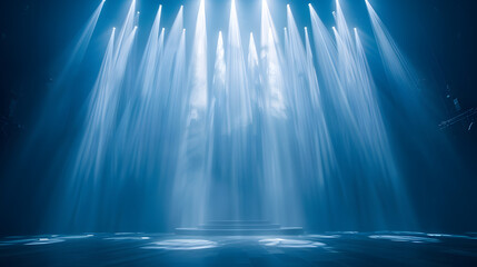 Wall Mural - Stage with a cascade of light beams
