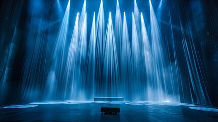 Wall Mural - Stage with a cascade of light beams