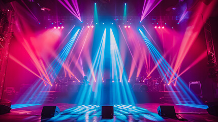 Wall Mural - Stage with layered light beams