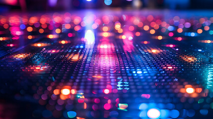 Wall Mural - 
Vibrant disco lights reflecting off a shiny surface