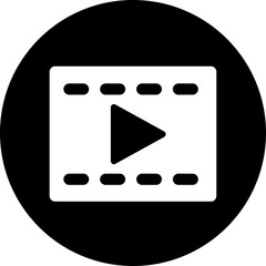 Poster - Play video button icon. Trendy circle vector in flat style. Radio symbol video player arrow. Music play illustration for app and website design. Start video sign isolated on transparent background.