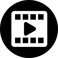 Poster - Play video button icon. Trendy circle vector in flat style. Radio symbol video player arrow. Music play illustration for app and website design. Start video sign isolated on transparent background.