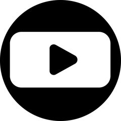 Poster - Play video button icon. Trendy circle vector in flat style. Radio symbol video player arrow. Music play illustration for app and website design. Start video sign isolated on transparent background.