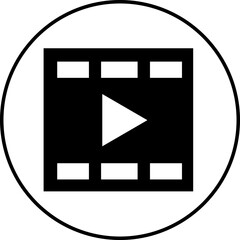 Poster - Play video button icon. Trendy circle vector in flat style. Radio symbol video player arrow. Music play illustration for app and website design. Start video sign isolated on transparent background.
