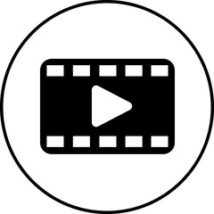 Poster - Play video button icon. Trendy circle vector in flat style. Radio symbol video player arrow. Music play illustration for app and website design. Start video sign isolated on transparent background.