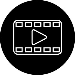Poster - Play video button icon. Trendy circle vector in linear style. Radio symbol video player arrow. Music play illustration for app and website design. Start video sign isolated on transparent background.