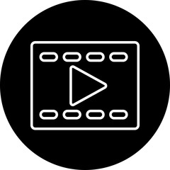 Poster - Play video button icon. Trendy circle vector in linear style. Radio symbol video player arrow. Music play illustration for app and website design. Start video sign isolated on transparent background.