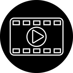 Poster - Play video button icon. Trendy circle vector in linear style. Radio symbol video player arrow. Music play illustration for app and website design. Start video sign isolated on transparent background.