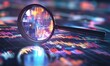 © 为轩 张 - Magnifying glass over digital data visualizations, highlighting the clarity and focus AI technology brings to business analysis.