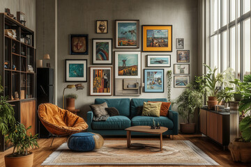 Eclectic Living Room in an Artist’s Flat with Mismatched Decor