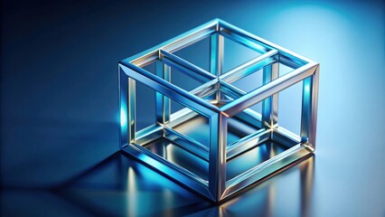 Wall Mural - A detailed close-up photo of a geometric cube, geometric, shape, object, three-dimensional, abstract, square, cube