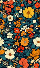 floral and leaf seamless patterns in doodle-style tile designs with graphic format.