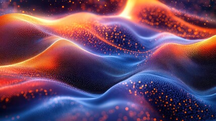 Wall Mural - An abstract nebula with vibrant hues of red and blue, suggesting a cosmic atmosphere.