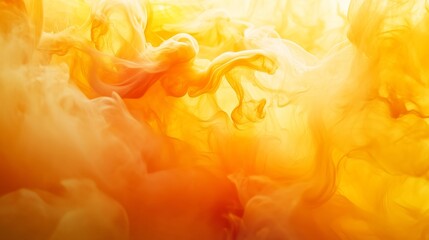 Wall Mural - Exploring the Beauty of Yellow and Orange Abstract Fluid Art