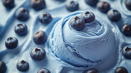 Wall Mural - Popsicle. Vanilla ice cream. Blueberry ice cream. Chocolate ice cream.