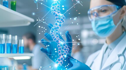 A personalized medicine biotech lab where genome sequencing is being conducted, representing the forefront of medical research and the move towards tailored healthcare solutions 