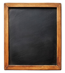 Poster - Vertical black blank blackboard with wood frame isolated on transparent background