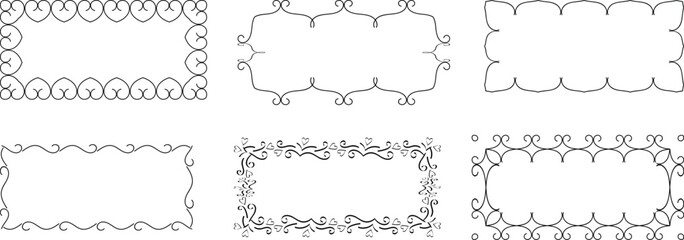 Poster - set of luxury ornament embellishment border vector illustration.