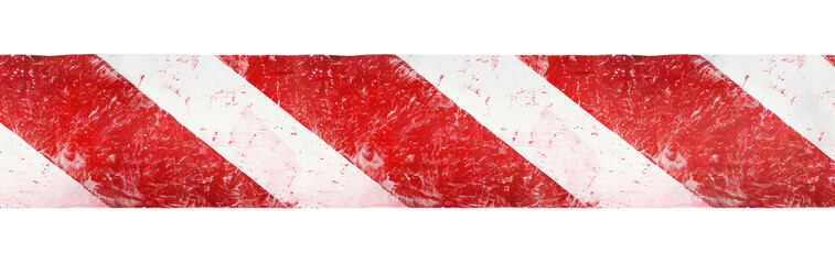 Horizontal red and white caution tape isolated on transparent background