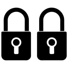 Wall Mural - set of padlock icon vector locker vector 