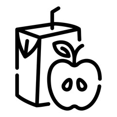 Sticker - apple juice Line Icon