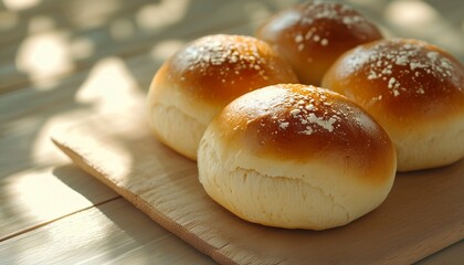 Milk bun bread homemade gluten free fluffy cake on wooden table