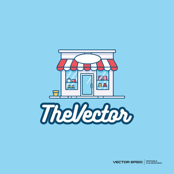Cute store logo, vector, mascot, character, cartoon, illustration, eps10