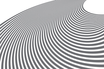 Poster - simple abstract grey ash color half circle wavy pattern a black and white picture of a large white and black lines