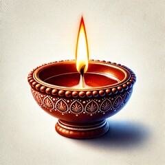 Poster - Traditional diya lamp for diwali celebration.