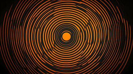 Wall Mural - Abstract Orange and Black Concentric Circles Pattern