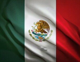 3d illustration of fluttering flag of Mexico texture