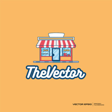 Cute store logo, vector, mascot, character, cartoon, illustration, eps10
