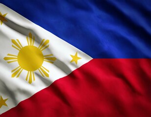 3d illustration of fluttering flag of Philippine texture