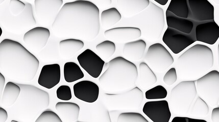 Poster - Seamless Pattern Monochrome Cellular Abstract