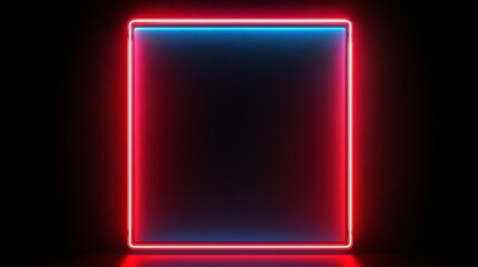 Wall Mural - Neon Light Square Frame