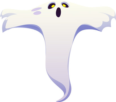 Halloween ghost font, letter T as scary boo character for horror evil type, vector spooky monster. Halloween holiday font of cartoon ghost letter T for horror evil type or spooky monster alphabet