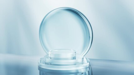 Poster - Transparent glass stage background, 3d rendering.