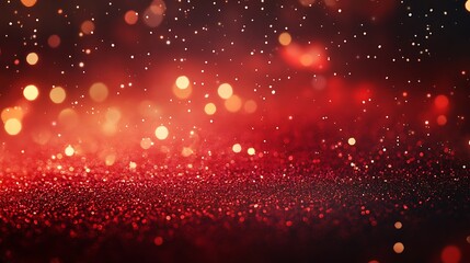 Poster - Sparkling Red Background with Golden Stars