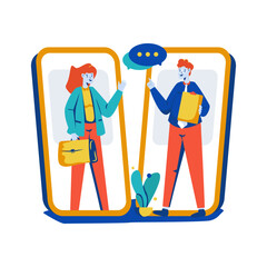 Wall Mural - online job interview candidate selection vector illustration