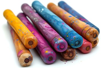 a group of crayons in different colors