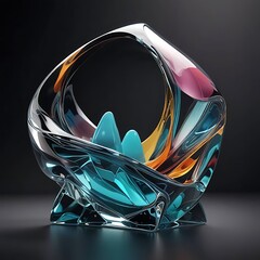 Abstract glass shape, 3d render