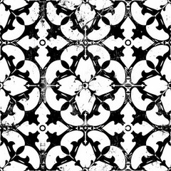 Poster - Black and white tile pattern